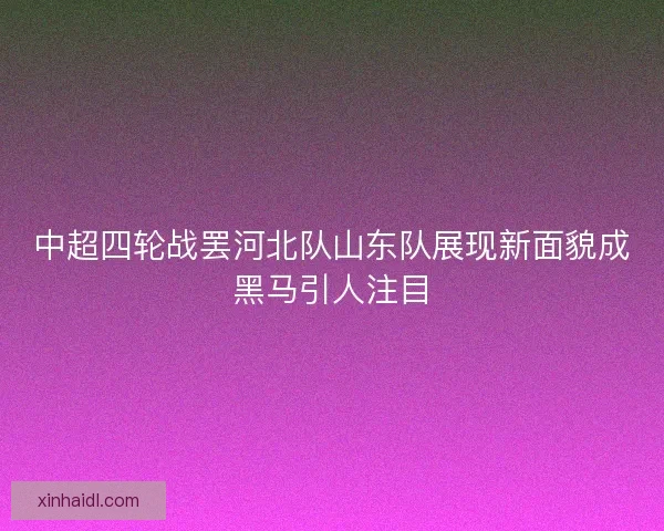 中超四轮战罢河北队山东队展现新面貌成黑马引人注目
